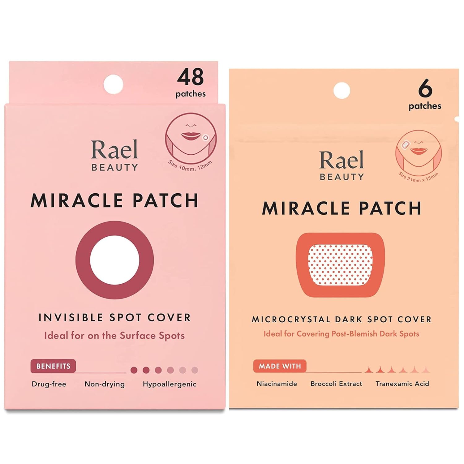 Rael Miracle Bundle - Invisible Spot Cover (48 Count), Microcrystal Dark Spot Cover (6 Count)