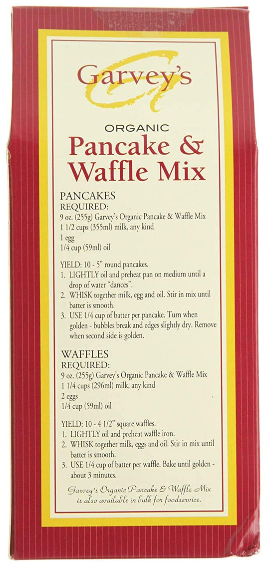 Garvey's Organic Pancake & Waffle Mix, 9 Ounce, 3 Count