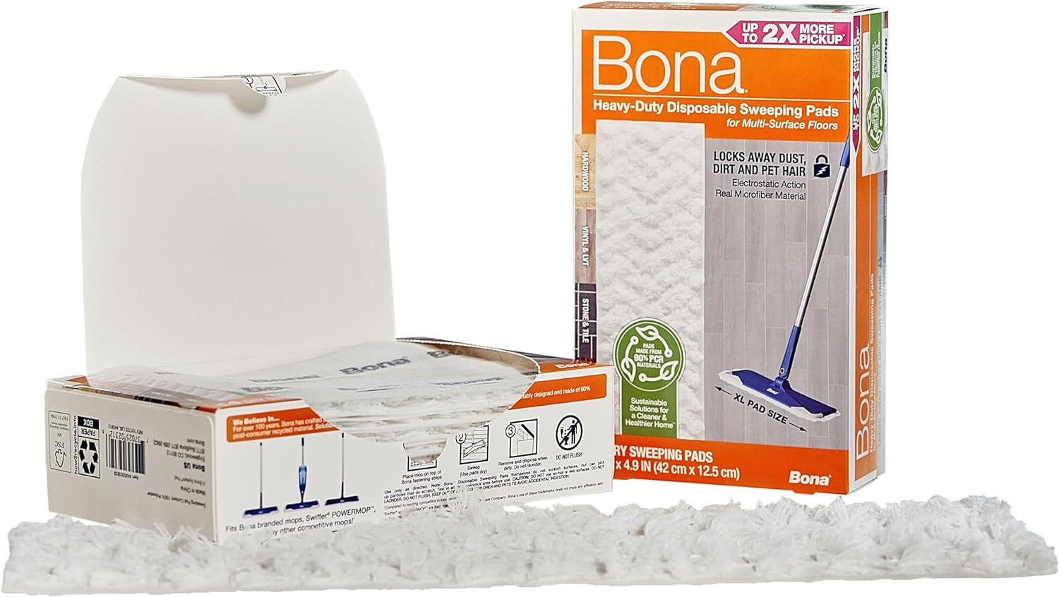 Bona Heavy Duty Disposable Sweeping Pads for Multi-Surface Floors, 24 ct Pack