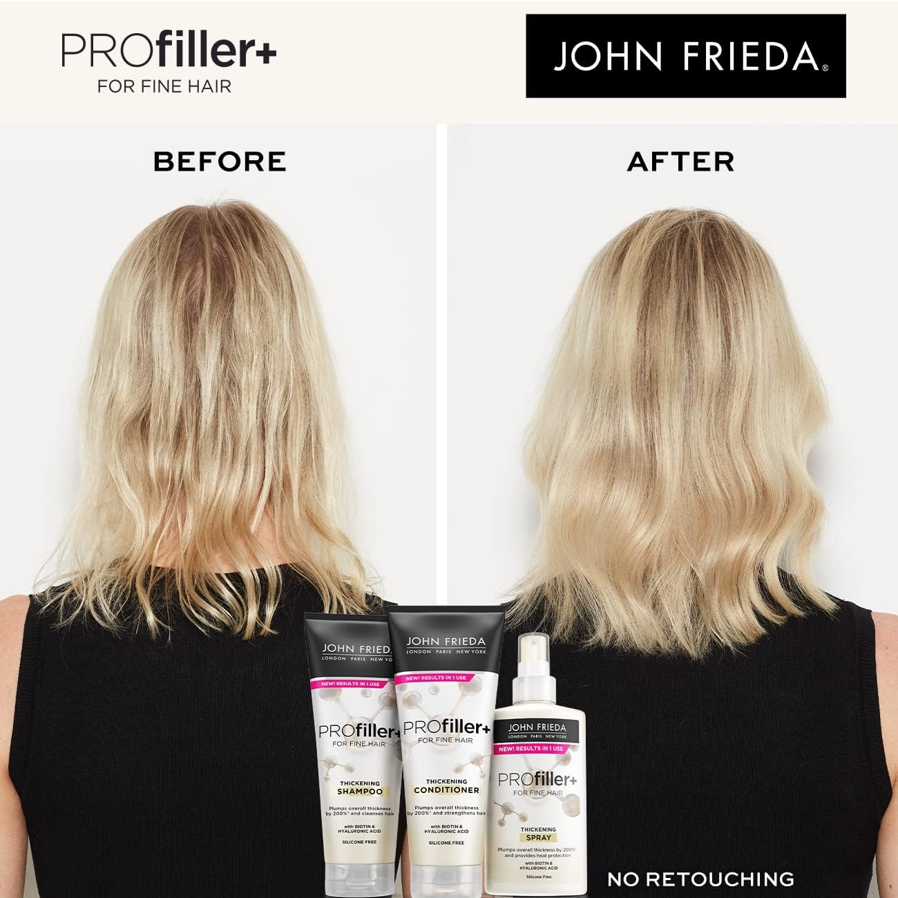 John Frieda PROfiller+ Thickening Spray with Heat Protection for Thin, Fine Hair, 150ml : Amazon.co.uk: Beauty