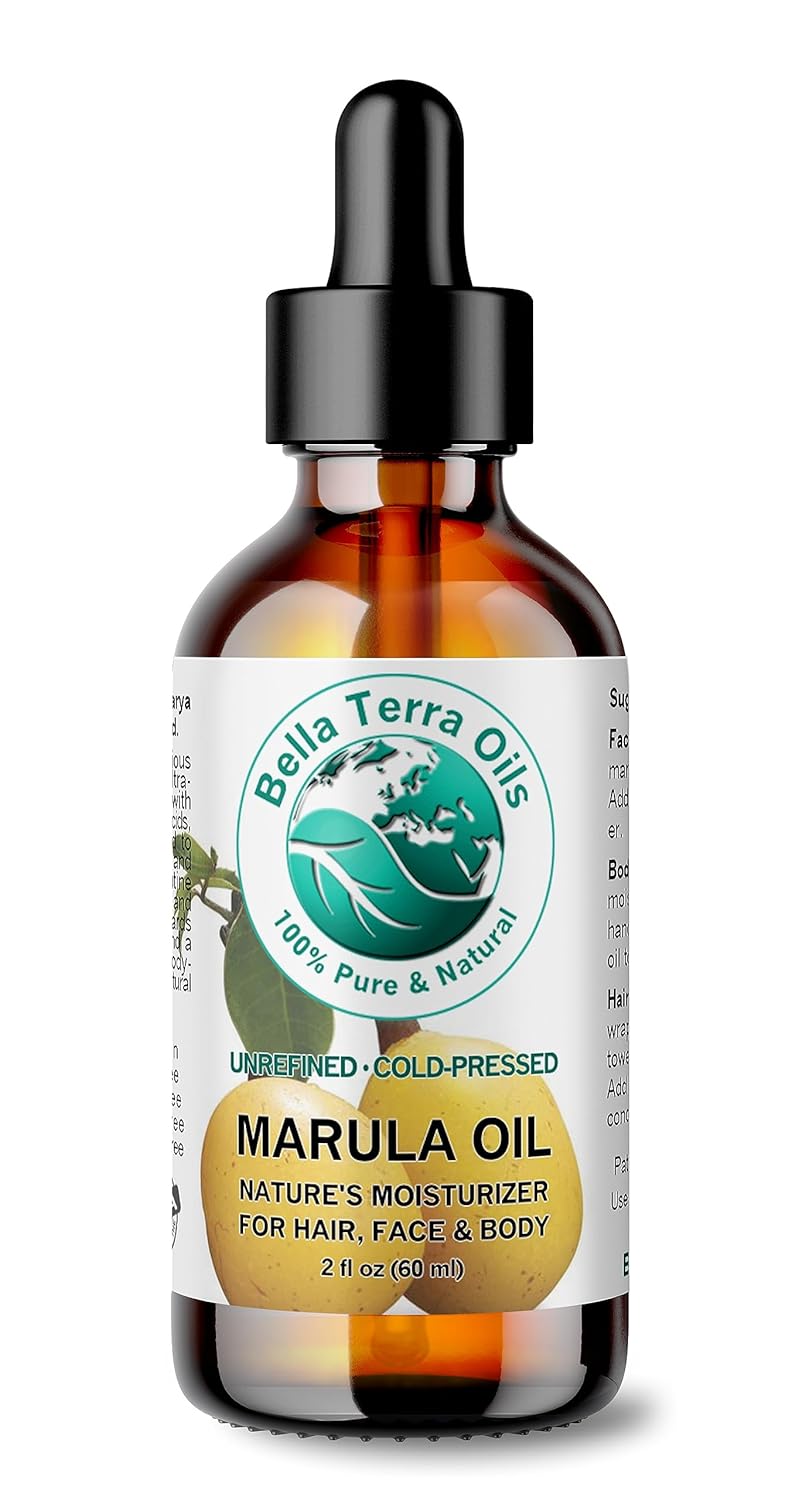 Bella Terra Oils - Marula Facial Oil 2 oz - Rich in Vitamin E & Omega Fatty Acids, Luxurious Oil for Radiant Skin, Cold-Pressed Essence