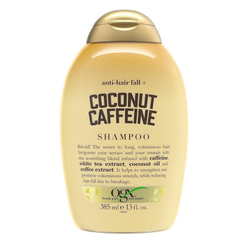 Ogx Anti-Hair Fall + Coconut Caffeine Strengthening Shampoo With Caffeine, Coconut Oil & Coffee Extract, 13 Fl Oz