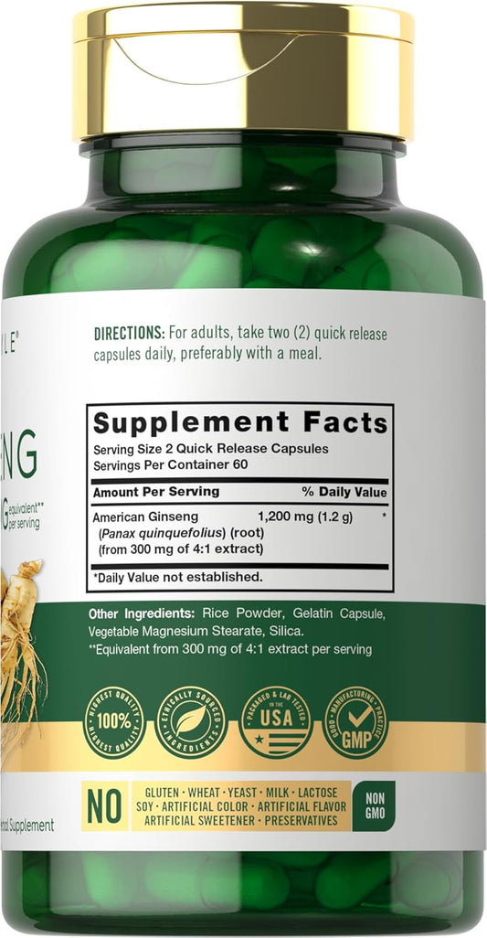 Carlyle Ginseng | 120 Capsules | 1,200Mg | Non-Gmo And Gluten Free Supplement