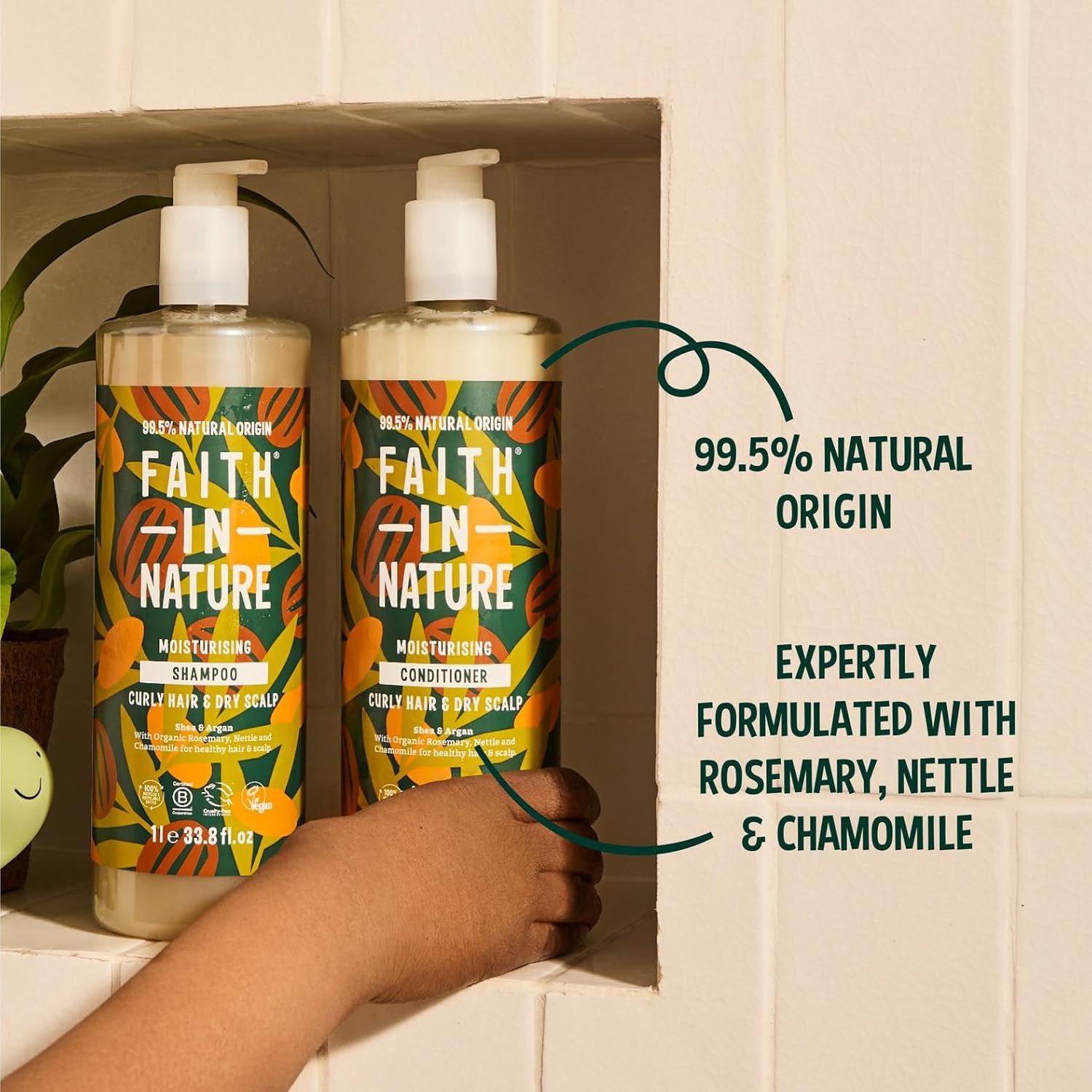 Faith In Nature 1L Natural Shea & Argan Conditioner, Moisturising for Curly Hair & Dry Scalp, Vegan & Cruelty Free, No SLS, Silicones or Parabens, Family Sized : Amazon.co.uk: Beauty