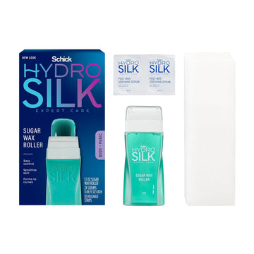 Schick Hydro Silk Sugar Wax Roller for Body + Pubic, Roll On Body Wax Kit, Soft , Hair Removal Wax, Bikini Line Hair Removal