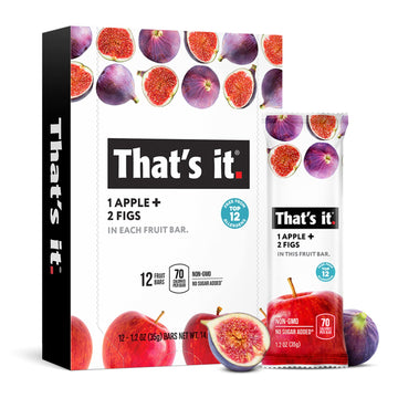 That'S It. Apple + Fig Fruit Bars 100% All Natural, No Artificial Ingredients Or Preservatives Delicious Healthy Snack For Children & Adults, Vegan, Gluten Free, Paleo, Kosher, Non Gmo (12 Pack)