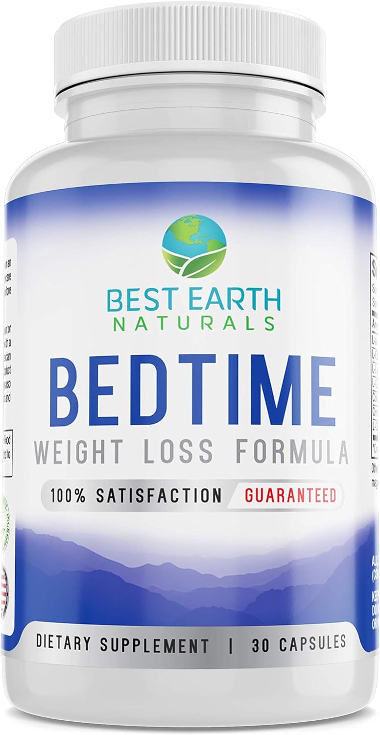 Best Earth Naturals Bedtime Weight Loss Supplement - Helps Boost Metabolism, Suppress Appetite and Reduce Sugar Cravings While You Sleep 30 Day Supply