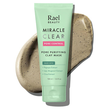 Rael Blackhead Remover, Miracle Clear Clay Mask - Exfoliating Face Wash, Pore Minimizer, Korean Skincare, Gentle, Hydrating, with Tea Tree, Vegan, Cruelty Free (100 ml, 3.4 fl oz)