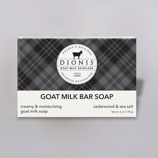Dionis Goat Milk Men'S Cedarwood & Sea Salt Scented Hand And Body Soap Bar, Hydrating Moisturizing Wash For Sensitive Skin, Gentle Lasting Hydration, Cruelty Free, Paraben Free, Made In The Usa, 6 Oz