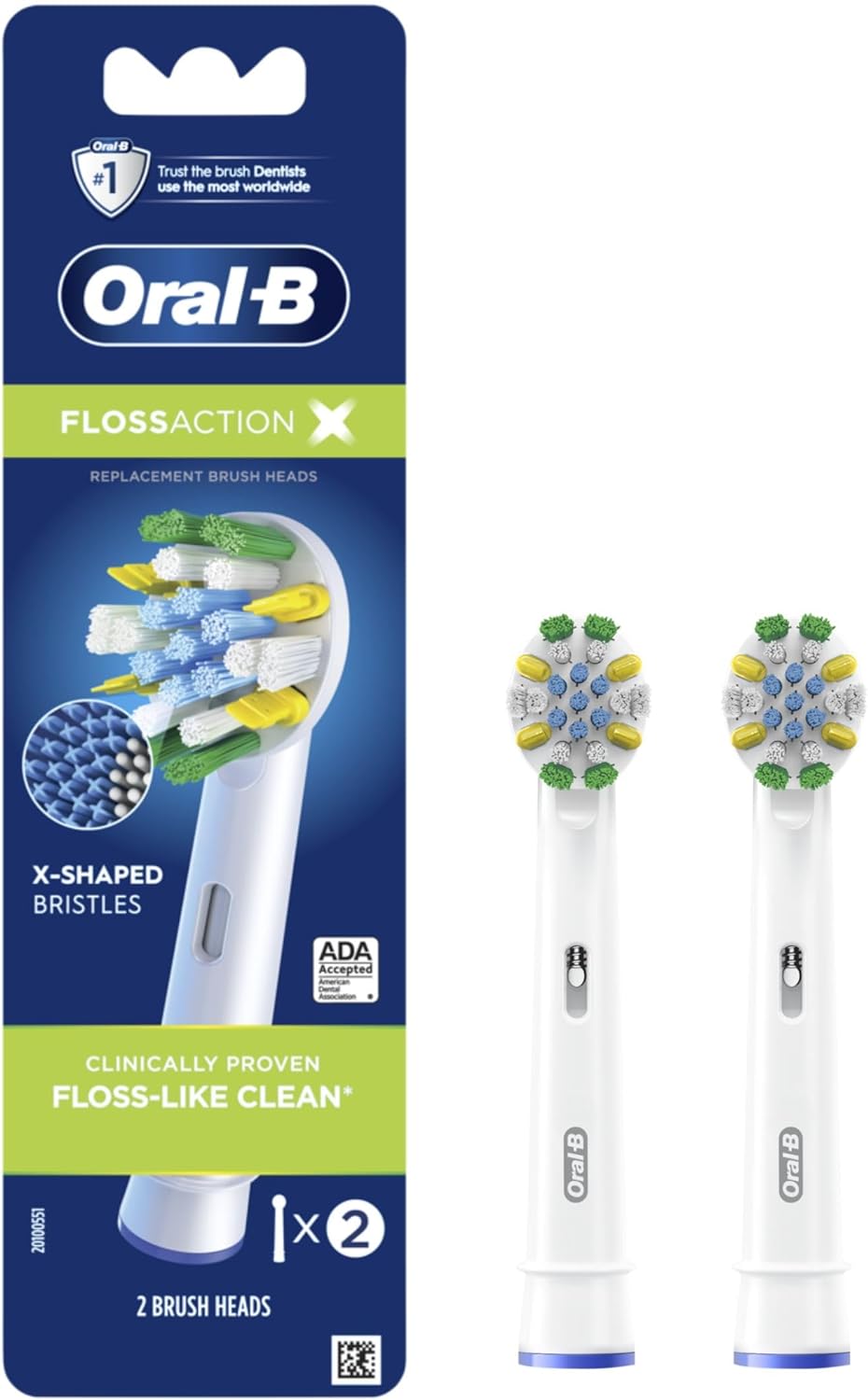 Oral-B Flossaction Electric Toothbrush Replacement Brush Heads Refill, 2 Count