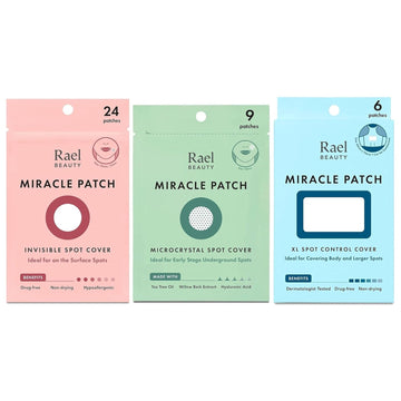 Rael Miracle Bundle - Invisible Spot Cover (24 Count), Microcrystal Spot Cover (9 Count), Xl Spot Control Cover (6 Count)