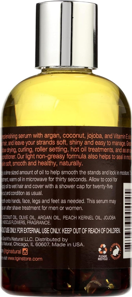 tgin Argan Replenishing Hair And Body Serum For Natural Hair - Dry Hair - Curly Hair - 4 Oz