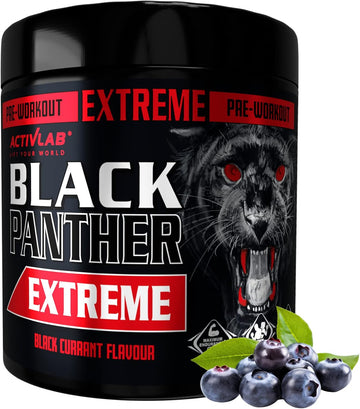 Activlab Black Panther Extreme 300G, Pre Workout Powder Energy, Physical Performance With Citrulline, Creatine, Beta Alanine, Caffeine, Vit B, Hmb, 300G, 15 Servings (Black Currant)