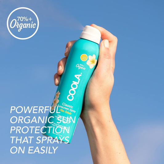 Coola Organic Sunscreen Spf 30 Sunblock Spray, Dermatologist Tested Skin Care For Daily Protection, Vegan And Gluten Free, Piña Colada