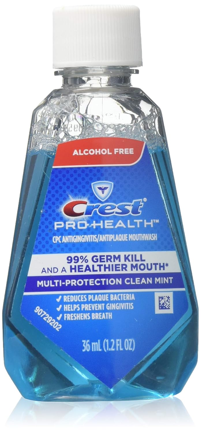 Crest Breath Bacteria Blast Mouthwash, Icy Cool Mint, 32 Fl Oz (Packaging May Vary)