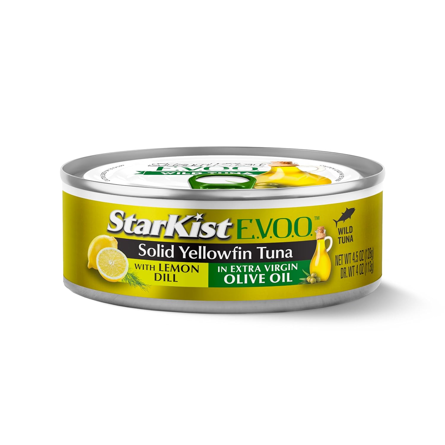 StarKist E.V.O.O. Solid Yellowfin Tuna with Lemon Dill and Extra Virgin Olive Oil (Packaging May vary), 4.5 Ounce (Pack of 12)