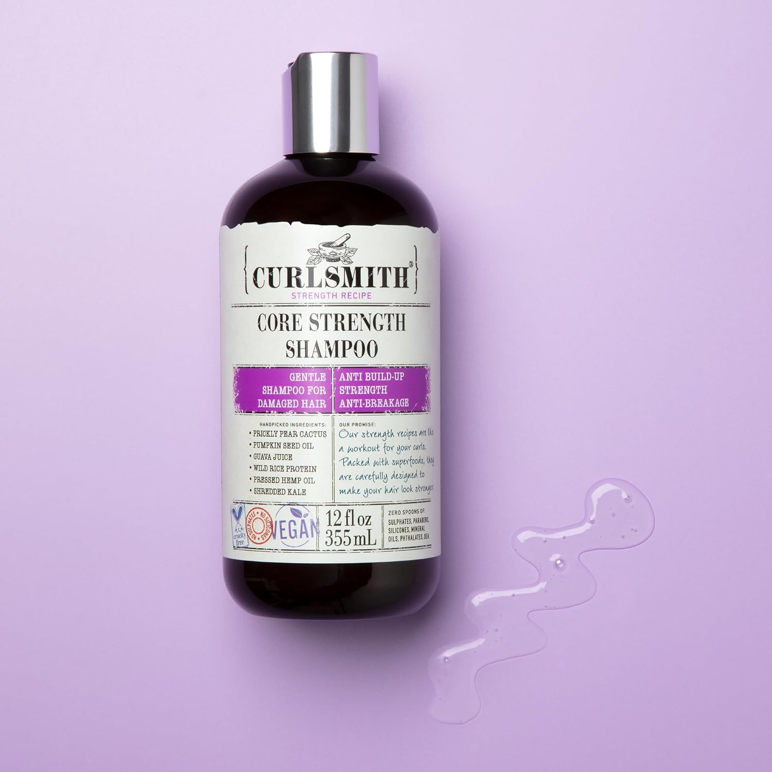 Curlsmith – Core Strength Shampoo, Gentle Protein-Rich For Frequent Use (355Ml)