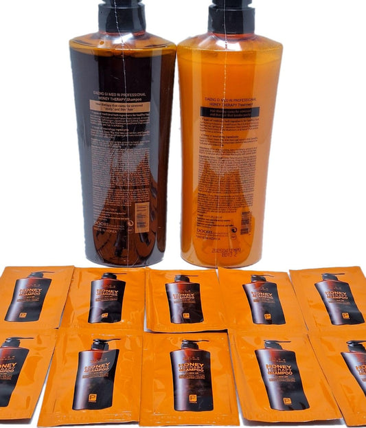 Daeng Gi Meo Ri - Honey Therapy Shampoo 16.9 Fl. Oz/500Ml And Treatment 16.9 Fl. Oz/500Ml Set With 10 Samples 7Ml