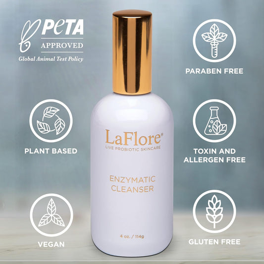 Enzymatic Cleanser - Skin-Balancing, Face Wash To Gently Cleanse And Remove Dirt, Oils, Pollutants, Makeup And Other Impurities - Vegan, Cruelty-Free & For All Skin Types