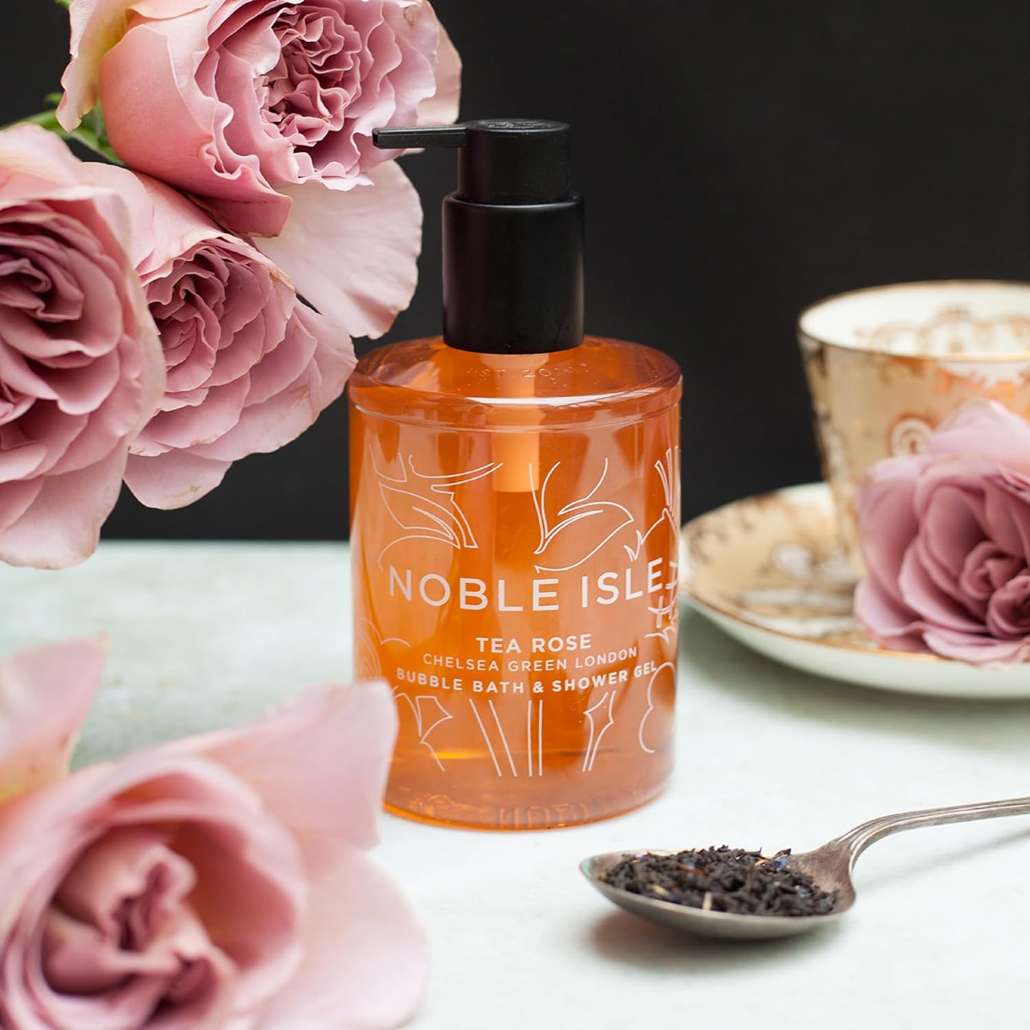 Noble Isle Tea Rose Eternal Rose Gift Set For Women & Men | Bath & Shower Gel, Body Cream & Bath Oil | Infused With Black Tea Leaves & English Rose Petals | Vegan & Cruelty Free - 3 X 250Ml