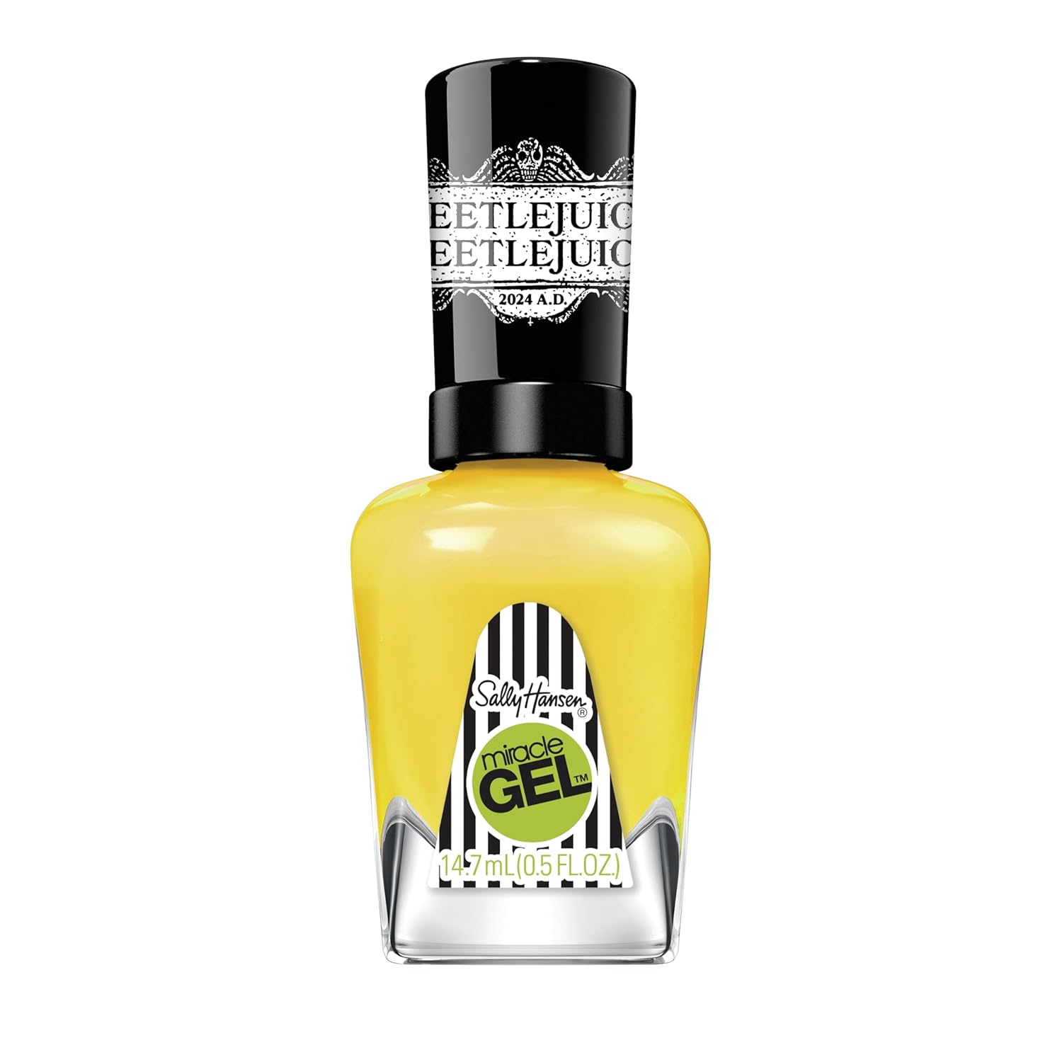 Sally Hansen Miracle Gel™, Beetlejuice Hello My Name Is Bob, Long Lasting, Gel-Like Formula, No Uv Lamp Needed, Yellow Nail Polish