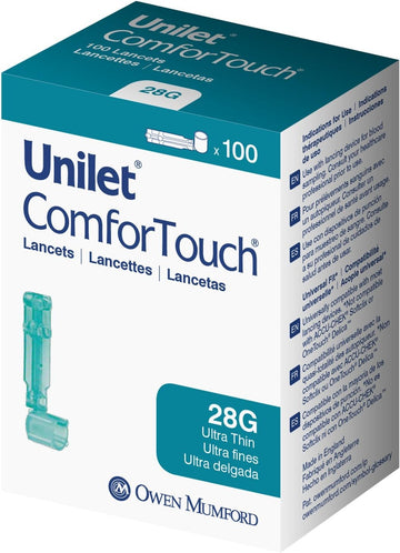 UNILET ComforTouch Ultra Thin (28G) Lancets, 100ct