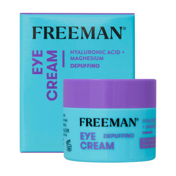 Freeman Restorative Moisturizing & Depuffing Eye Cream + Overnight Leave-On Treatment, For Dull & Tired Eyes, Brightens Undereye Skin, Infused With Magnesium & Hyaluronic Acid, 0.5 Fl.Oz./ 15 Ml Jar