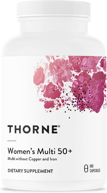 Thorne Women'S Multi 50+ - Daily Multivitamin Without Iron And Copper For Women - Comprehensive, Foundational Support - Bone And Immune System Health - Gluten-Free - 180 Capsules - 30 Servings