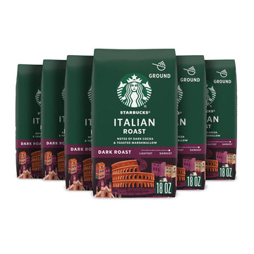 Starbucks Ground Coffee, Dark Roast Coffee, Italian Roast, 100% Arabica, 6 Bags (18 Oz Each)