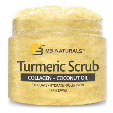 Exfoliating Body Scrub Turmeric Body Scrub And Skin Exfoliator With Collagen And Coconut Oil Gently Exfoliate Face Body Hand And Foot Scrub Moisturizing Body Skincare Products By M3 Naturals