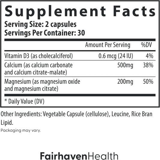 Fairhaven Health Peapod Cal-Mag | Calcium And Magnesium Supplement With Vitamin D3 For Pregnancy, Baby And Female Health | Gluten & Dairy Free Calmag Supplement | 1 Month Supply