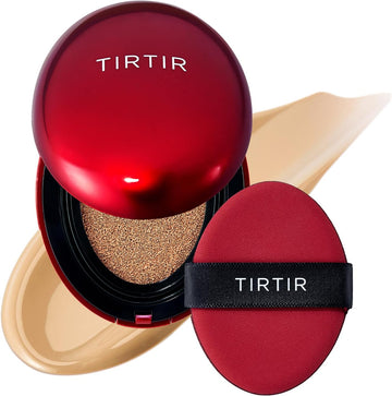 Tirtir Mask Fit Red Cushion Foundation | Full Coverage, Weightless, Skin Fit, Satin Glow Finish, Korean Makeup, Beauty, Tattoo Cover Up, Buildable (#28N Oat, 0.63 Fl Oz)