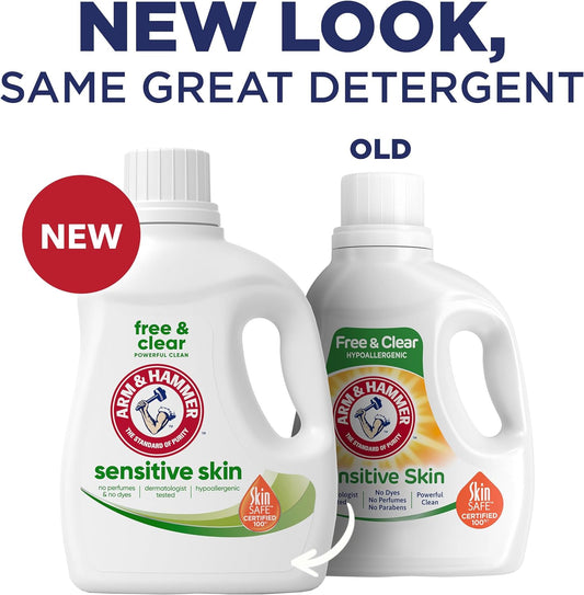 Arm & Hammer Sensitive Skin Free & Clear, 105 Loads Liquid Laundry Detergent, 105 Fl Oz