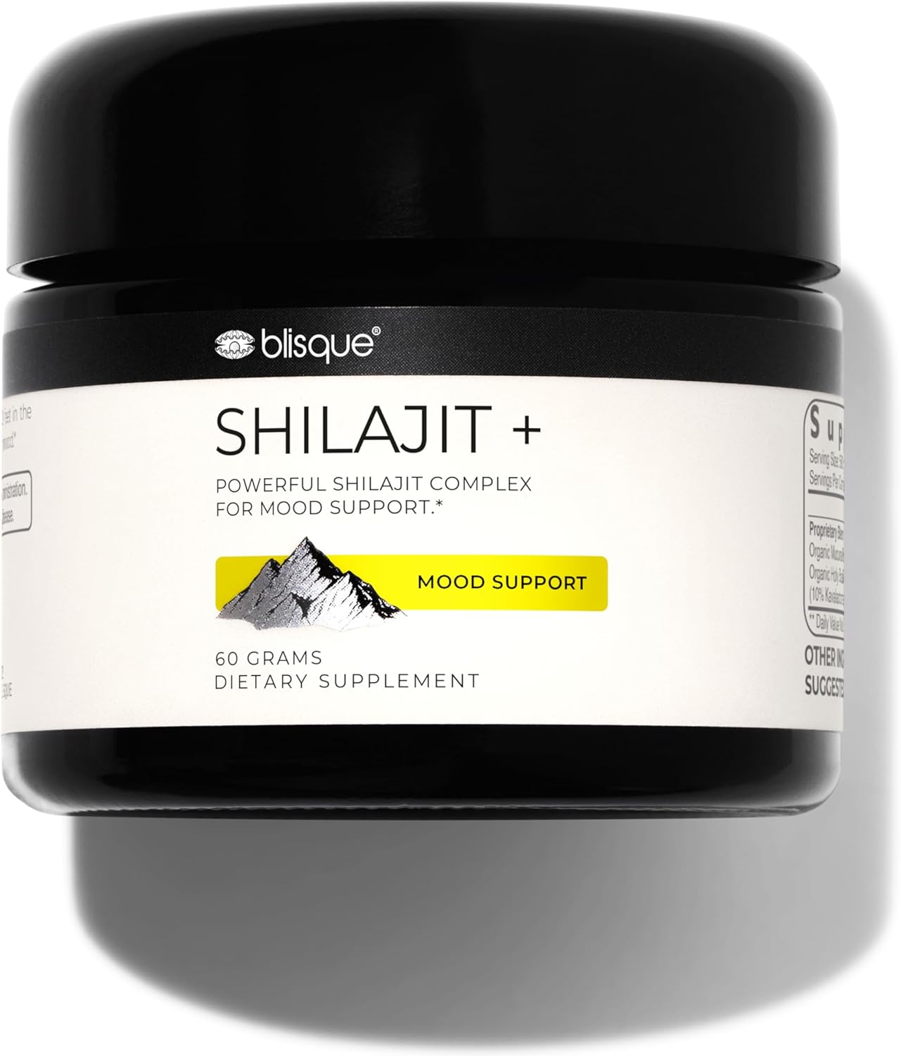 Blisque - Pure Himalayan Organic Shilajit Resin Supplement | For Mood Support | With Organic Mucuna Pruriens And Holy Basil | Authentic And Natural | 60 Grams
