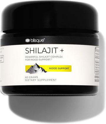 Blisque - Pure Himalayan Organic Shilajit Resin Supplement | For Mood Support | With Organic Mucuna Pruriens And Holy Basil | Authentic And Natural | 60 Grams