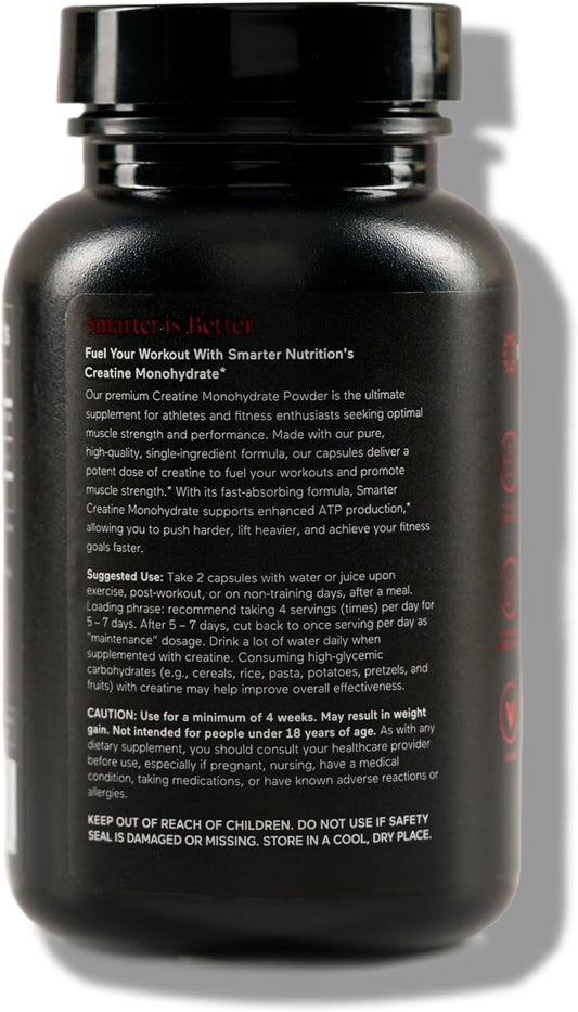 Smarternutrition Creatine Monohydrate Powder, 5000Mg (5G) Per Serving - Creatine Powder For Women & Men, Unflavored, Pre-Workout & Post Workout Support For Muscle Mass & Hydration [100 Servings]