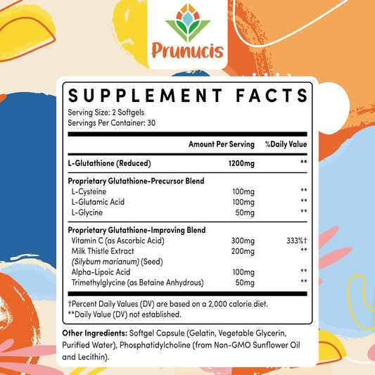 2400Mg Liposomal Glutathione, Reduced L-Glutathione, Glutathione Supplement With Vitamin C, Master Antioxidants, Enhanced Absorption, Antioxidant Supplements - Immune System, 120 Softgels