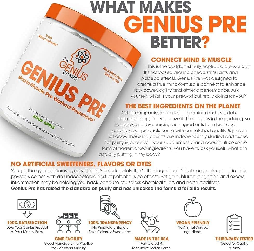 The Smart Muscle Building Bundle with Genius Pre, BCAA, & Muscle Builder : Health & Household