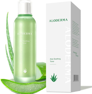 Aloderma Soothing Facial Toner Made with 91% Organic Aloe Vera, Alcohol Free Toner for Face for Sensitive Skin with Allantoin and Hyaluronic Acid - Natural Aloe Face Toner for Dry, Red Skin - 4.2 oz