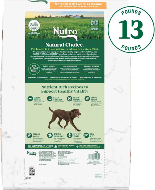 Nutro Natural Choice Adult Large Breed Dry Dog Food, Chicken And Brown Rice Recipe, 13 Lbs