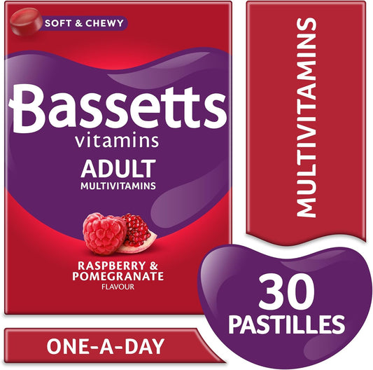 Bassetts Vitamins Adult Raspberry & Pomegranate Flavour Multivitamins 30 Gummy Pastilles