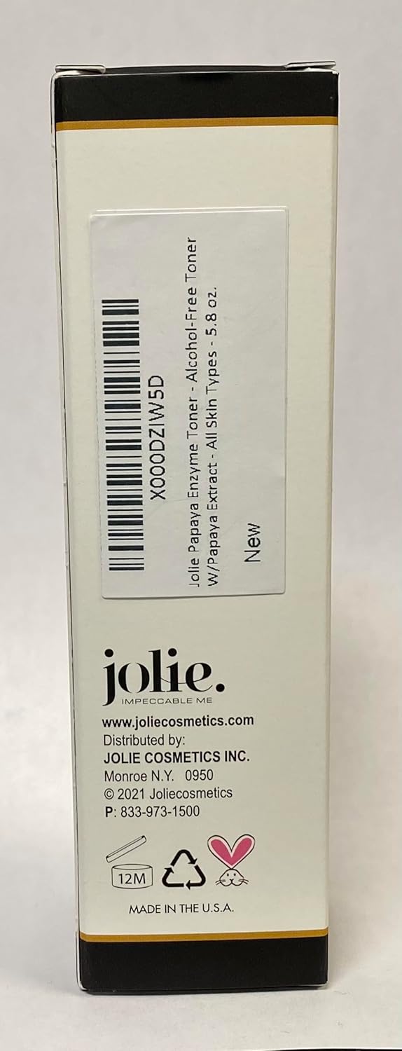 Jolie Papaya Enzyme Toner - Alcohol-Free Toner W/Papaya Extract - Clarify & Renew -Stimulate Cell Circulation - Non-Drying - No Irritation - All Skin Types - 5.8 Oz. : Facial Toners : Beauty & Personal Care