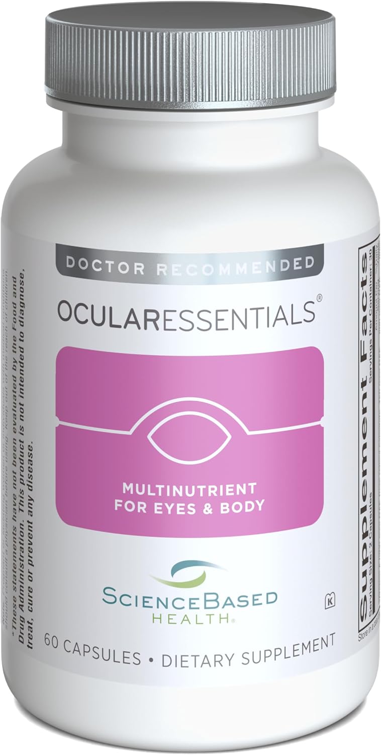 Ocularessentials – Daily Multivitamin With Eye Health Support – 30+ Nutrients Including Lutein, Zeaxanthin, Resveratrol & Plant-Based Antioxidants – 60 Capsules