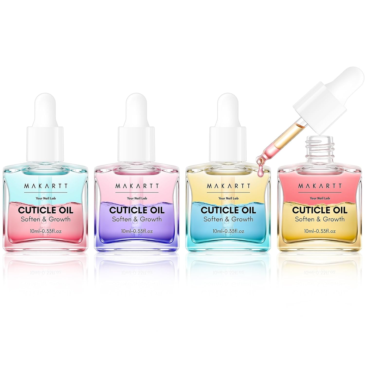 Makartt 3Pcs Cuticle Oil Pen Nail Care Set, 5Ml Nails Revitalizer & Moisturizer With Vitamin E, Cuticles Oils Kit For Manicure & Pedicure Use