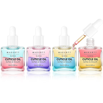 Makartt 3Pcs Cuticle Oil Pen Nail Care Set, 5Ml Nails Revitalizer & Moisturizer With Vitamin E, Cuticles Oils Kit For Manicure & Pedicure Use