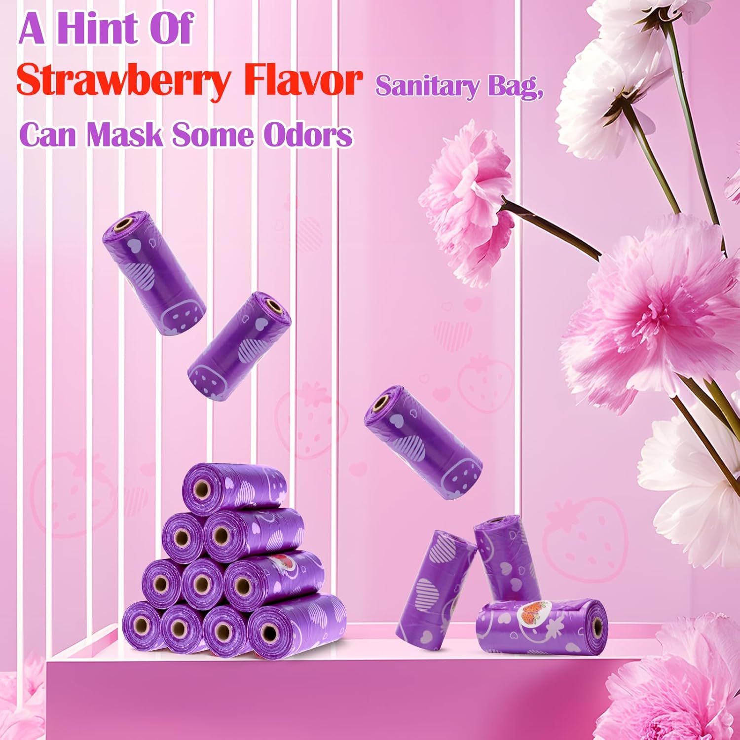 150Pcs Sanitary Napkin Disposal Bags, Luxiv Pink Disposable Sanitary Bag Personal Care Disposal Bags For Tampons Trash Bag, Disposable Mini Bag For Women Privacy Handling Bag Diaper Sack (Purple)