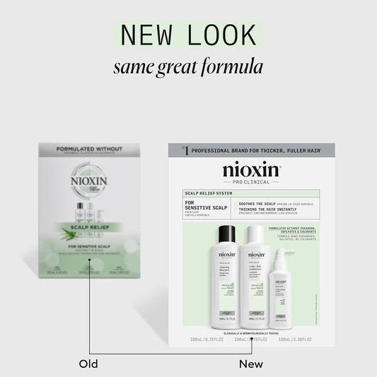 Nioxin Scalp Relief System Kit | For Sensitive Itchy Scalp | Made With Aloe Vera And Vitamin E | Trial Size