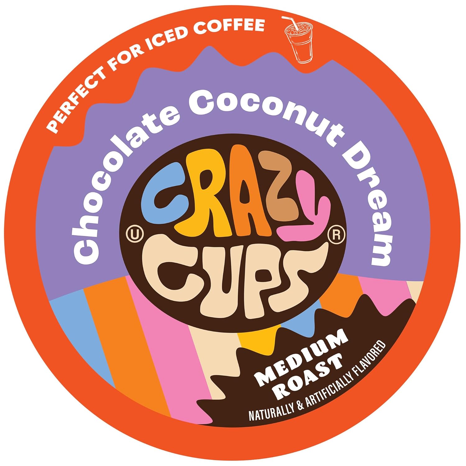 Crazy Cups Flavored Coffee For Keurig K-Cup Machines, Chocolate Coconut Dream, Hot Or Iced Drinks, 22 Single Serve, Recyclable Pods