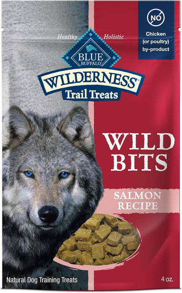 Blue Buffalo Wilderness Wild Bits Soft & Chewy Training Treats For Dogs, Grain-Free, Salmon Recipe, 4-Oz. Bag