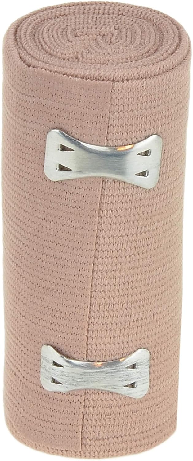 Dealmed 4" Elastic Bandage Wrap with Clip Closure – 50 Elastic Bandages, 4.5 Yards Stretched Compression Bandage Wrap, Wound Care Product for First Aid Kit and Medical Facilities : Health & Household